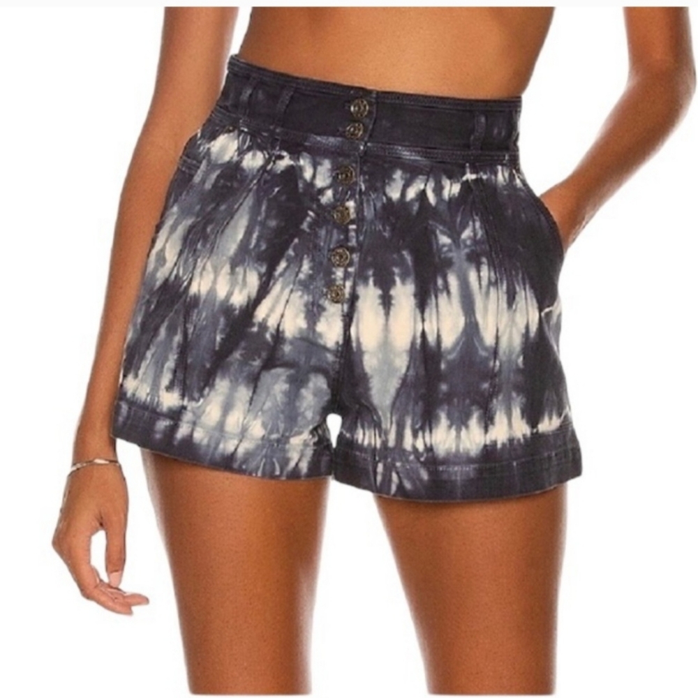 Ulla Johnson Ares Indigo Tie Dye High Waisted Jean Shorts SIZE 2